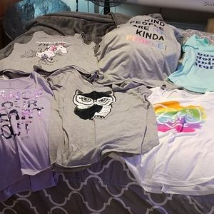 Lot of 6 girls justice tees